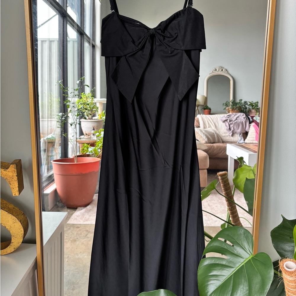 a new day Strapless Black Dress with Bow Detail